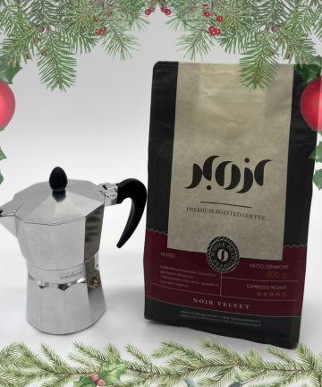 X-MAS Bundle - Monkano Herdkännchen Neapel (für 3 Tassen) + Noir Velvet oder Delight 500g