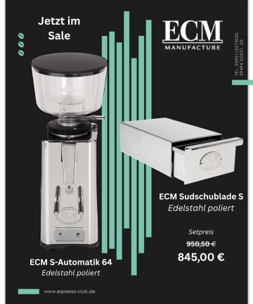 ECM Set S-Automatik 64 Edelstahl poliert + Sudschublade S Edelstahl poliert
